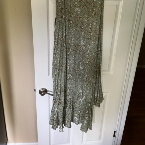 On The Veranda Sage Floral Print Wrap Dress - MEDIUM / Sage - Picture 2 of 3